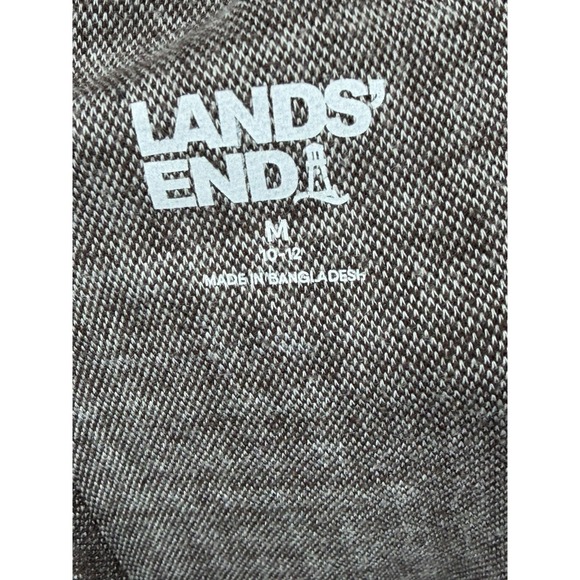 Lands End Pants Women Sz M Brown Houndstooth Sport Knit High Rise Pull On Soft - Picture 8 of 10